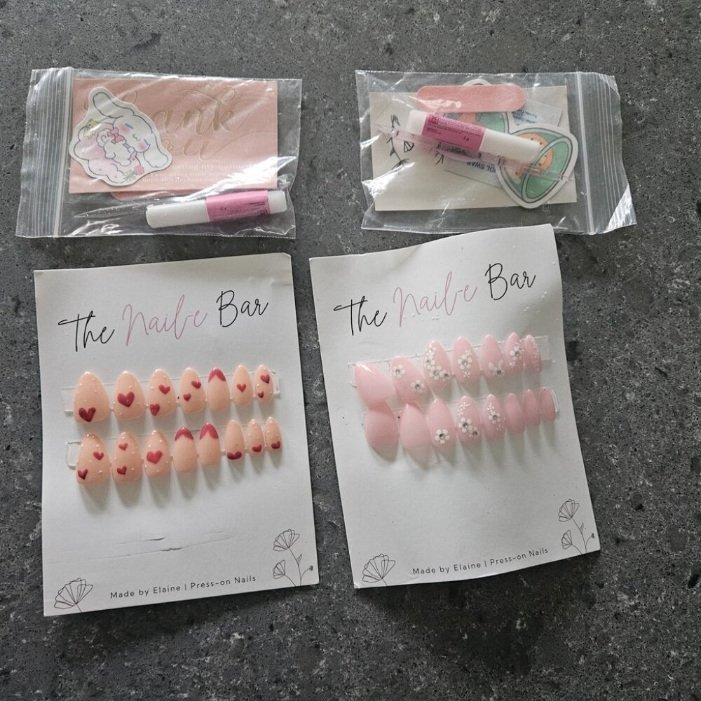 2 Sets Of Pink Gradient Press-On Nails